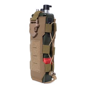 1pc Molle Water Bottle Bag; Travel Camping Hiking Kettle Holder Carrier Pouch; Outdoor Accessories - Khaki