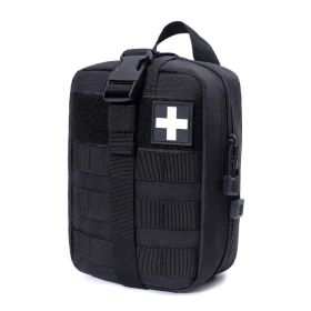 Outdoor Tactical Medical Kit; First Aid Kit Accessories; Mountaineering Survival Kit Emergency Sports Waist Bag - Black