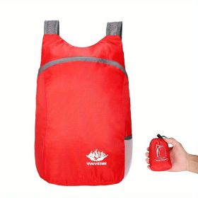 Portable And Foldable Small Backpack; Short-Distance Travel Bag For Men And Women For American Football Spectators - Red
