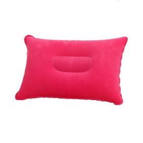 Portable Fold Inflatable Air Pillow Outdoor Travel Sleeping Camping PVC Neck Stretcher Backrest Plane Comfortable Pillow - G911E-pink - 43X27cm