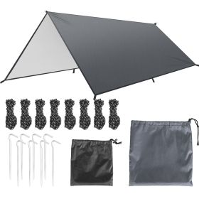 Waterproof Camping Tarp Kit Tent Canopy Rain Fly Awning Shelter for Outdoor Picnic Hammock Hiking Backpacking Travelling UV Protection - 3x3m