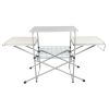 Camp Kitchen Cooking Stand with Three Table Tops - White