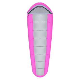 Mummy Sleeping Bag Camping Sleeping Bags for Adults Outdoor Soft Thick Water-Resistant Moisture-proof - Pink