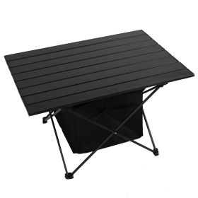 Foldable Camping Table With Storage Basket Rustproof Portable Aluminum Alloy Roll-Up Camping Table - L