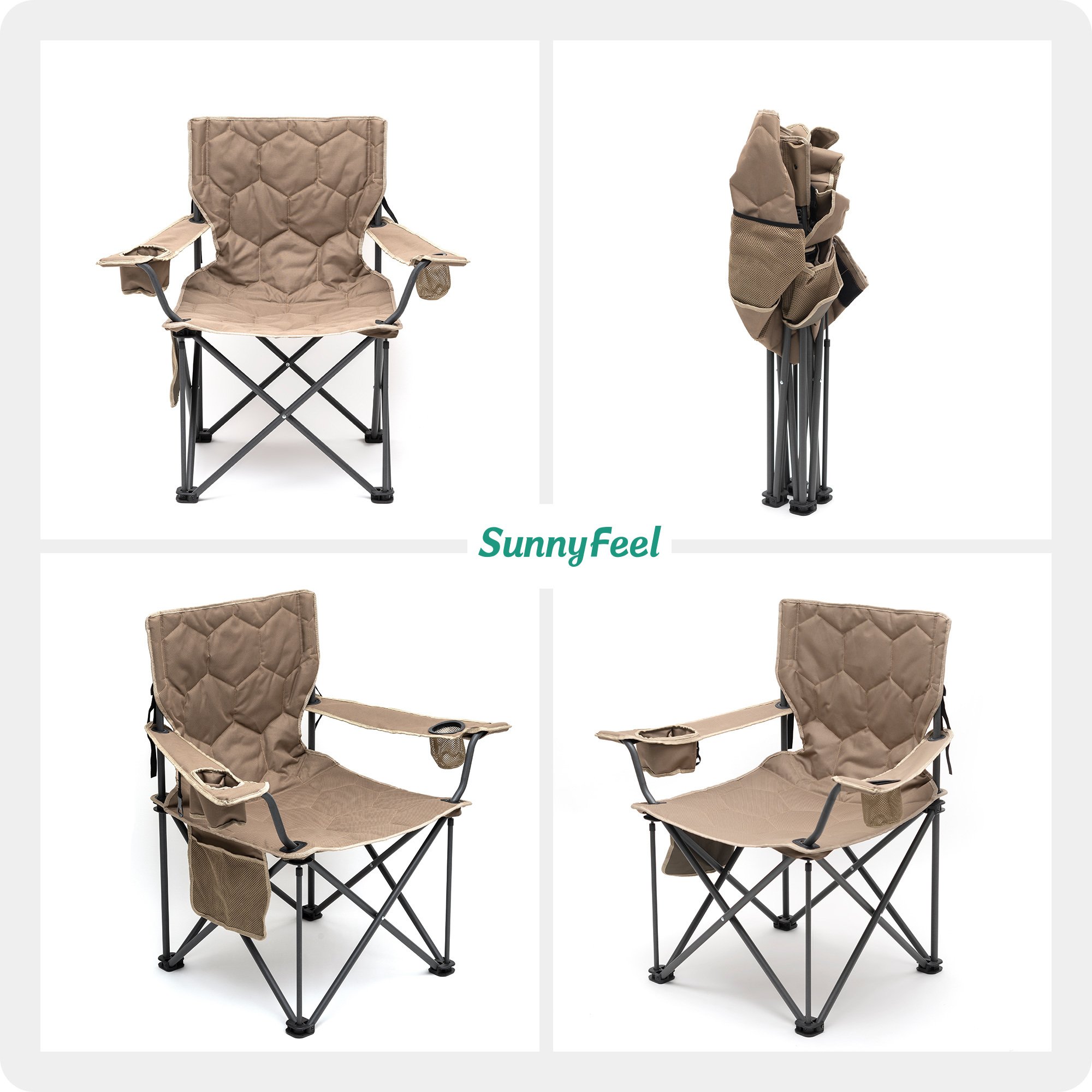 Oversized Folding Camping Chair, Heavy Duty Supports 300 LBS, Portable Chairs For Outdoor Lawn Beach Camp Picnic - kachi Oversized Folding Camping Chair, Heavy Duty Supports 300 LBS, Portable Chairs For Outdoor Lawn Beach Camp Picnic - kachi