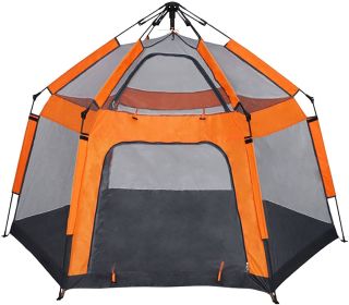 3-4 Person Camping Instant Pop-up Tent, Sun Shelter Waterproof Double Layer 4 Seasons Lightweight Tent for Hiking, Fishing, Beach - KM3508