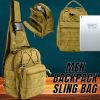 Outdoor Sling Bag Crossbody Pack Chest Shoulder Backpack - Khaki - Mountaineering Bag