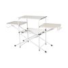 Camp Kitchen Cooking Stand with Three Table Tops - White