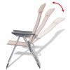 Camping Chairs 2 pcs Cream Aluminum 22"x23.6"x44.1" - Cream