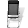 Camping Chairs 4 pcs Black Aluminum 22"x23.6"x44.1" - Black