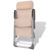 Camping Chairs 2 pcs Cream Aluminum 22"x23.6"x44.1" - Cream