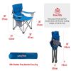 Oversized Folding Camping Chair, Heavy Duty Supports 300 LBS, Portable Chairs For Outdoor Lawn Beach Camp Picnic - blue