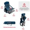 Low Folding Camping Chair, Portable Beach Chairs, Mesh Back Lounger For Outdoor Lawn Beach Camp Picnic - navy blue