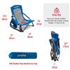 Low Folding Camping Chair, Portable Beach Chairs, Mesh Back Lounger For Outdoor Lawn Beach Camp Picnic - blue
