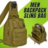 Outdoor Sling Bag Crossbody Pack Chest Shoulder Backpack - Khaki - Mountaineering Bag