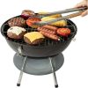 16-in Portable Charcoal Grill - Black