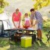 Folding Camping Table Portable Lightweight Aluminum Roll-up Picnic BBQ Desk with Carrying Bag Heavy Duty Outdoor Beach Backyard Party Patio - Black