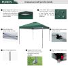 10x10ft Pop Up Canopy Tent Straight Legs Instant Canopy Outdoor With Wheeled Bags - green - powder coated steel frame