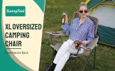 Oversized Folding Camping Chair, Heavy Duty Supports 300 LBS, Portable Chairs For Outdoor Lawn Beach Camp Picnic - kachi