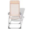 Camping Chairs 2 pcs Cream Aluminum 22"x23.6"x44.1" - Cream