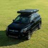 Trustmade Luxurious Triangle Aluminium Black Hard Shell Grey Rooftop Tent for Camping - BlackGrey with Rack
